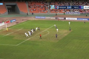這球頂?shù)钠涟?！王政豪頭球破門，天津津門虎1-0先下一城！